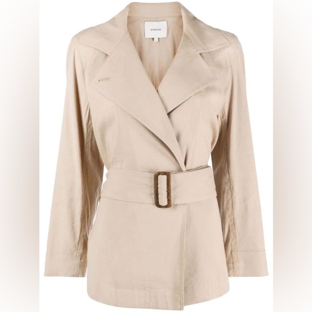 VINCE double breasted belted blazer